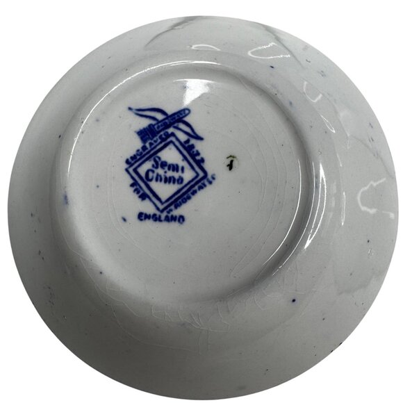 Willow Ware Royal Ironstone Ridgeway Semi China Bowls Blue Transferware 4.5" Vtg - Picture 11 of 12